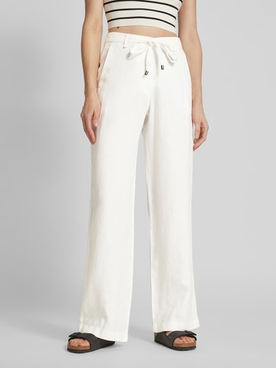 Esprit Regular Fit Leinenhose mit Bindegürtel Offwhite 4