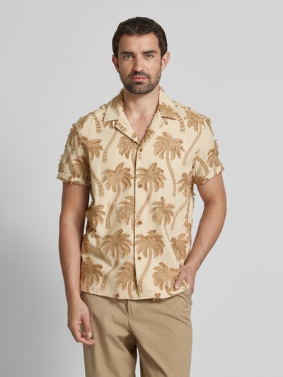 Drykorn Slim fit vrijetijdsoverhemd met stitchingdetails, model 'BIJAN' Beige - 4
