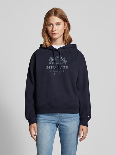 Tommy Hilfiger Hoodie met labelstitching Donkerblauw - 4