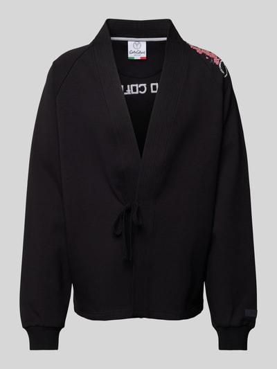 CARLO COLUCCI Oversized Kimono Jacke mit Label-Patch Black 2