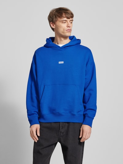 Hugo Blue Hoodie mit Label-Print Modell 'Nazardo' Blau 4