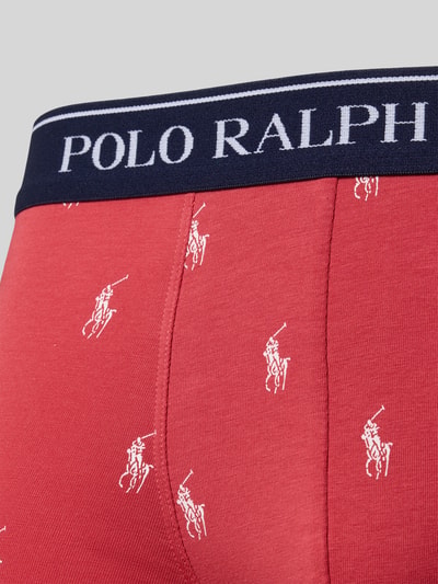 Productfoto, Skinny Fit Boxershorts uit katoenmix in 3-pack van Polo Ralph Lauren Underwear, rood, unikleur, label op elastische tailleband, stretch materiaal
