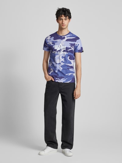 Alpha Industries T-Shirt mit Label-Print Lila 1