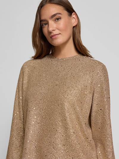 Jake*s Collection Schimmerndes Blusenshirt mit Pailletten Gold 3