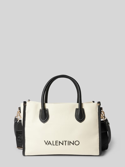 VALENTINO BAGS Torba shopper z napisem z logo model ‘LEITH’ Czarny 1