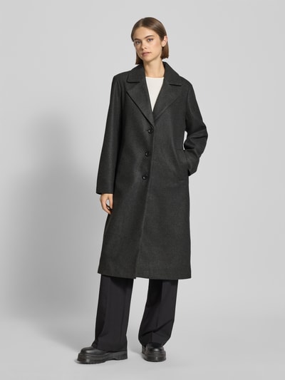 Only Płaszcz o kroju oversized z kołnierzem z połami model ‘LISA LIFE’ Antracytowy melanż 4