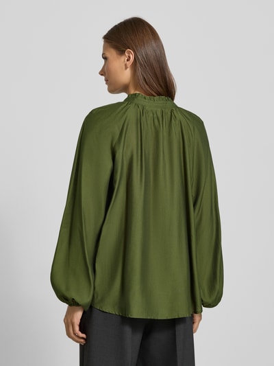 ICHI Regular Fit Bluse mit Schlüsselloch-Ausschnitt Modell 'KARLANI' Khaki 5