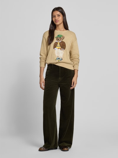 Polo Ralph Lauren Wide Leg Cordhose im 5-Pocket-Design Oliv 1