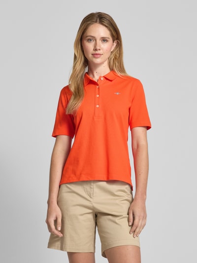 Gant Poloshirt met labelstitching Koraal - 4