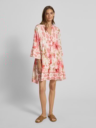 ZABAIONE Minikleid aus Viskose im Stufen-Loook Apricot 1