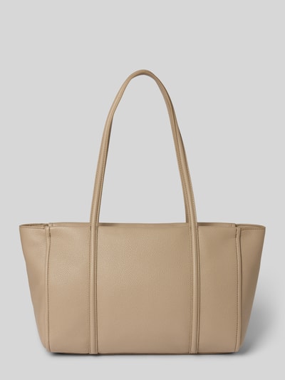 Produktfoto, Shopper mit Label-Detail von CK Calvin Klein in Beige, strukturierte Oberfläche, Tragehenkel, sichtbares Hauptfach, rechteckige Form