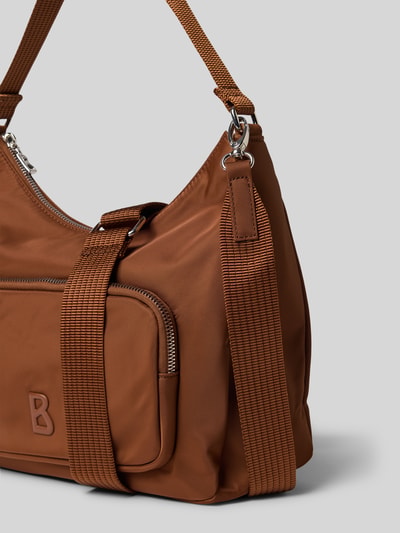 Produktfoto, Handtasche mit Logo-Detail Modell 'Verbier' von BOGNER in Braun, Reißverschluss, abnehmbare Schulterriemen, Detailaufnahme