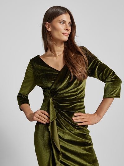 Paradi Maxikleid mit tiefem V-Ausschnitt Oliv 3