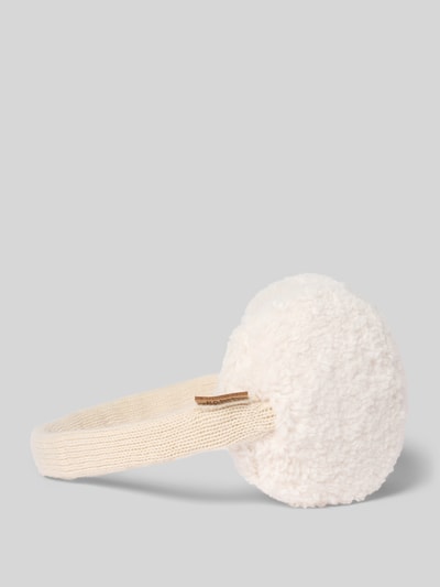 Produktfoto, Ohrenwärmer mit Teddyfell-Besatz Modell 'Browniez' von Barts in Beige und Weiß, weiche Struktur, Damen Mütze von Barts