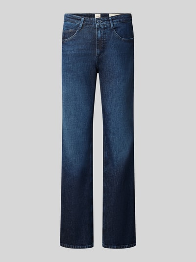 Produktfoto, dunkelblaue Bootcut-Jeans aus Baumwoll-Mix Modell 'MARY' von Brax, glatte Textur und klassische Waschung, Damen Bootcut-Jeans von Brax
