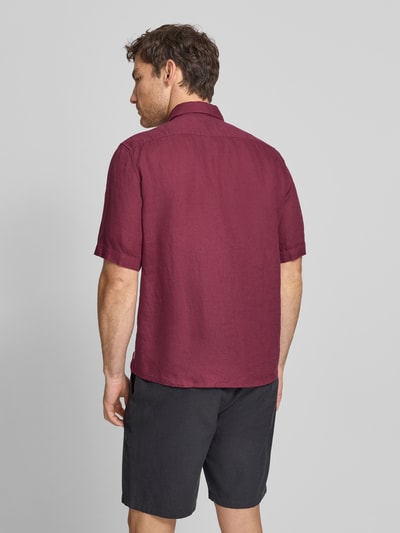 Marc O'Polo Regular Fit Freizeithemd aus reinem Leinen Dunkelrot 5
