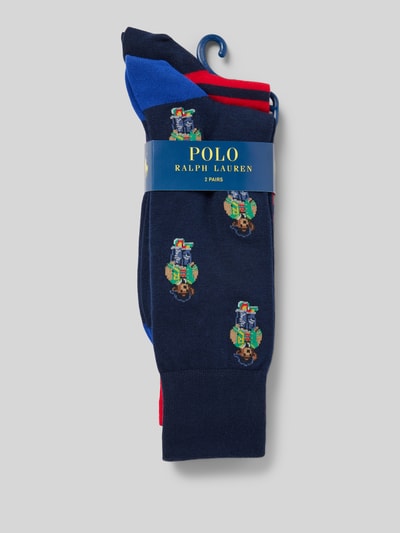 Polo Ralph Lauren Underwear Sokken met labelprint in een set van 2 paar Marineblauw - 3