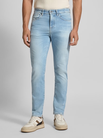 BOSS Orange Jeansy o kroju tapered fit z mieszanki bawełny model ‘ONYX’ Jasnoniebieski 4