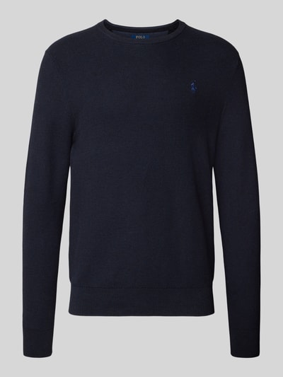 Polo Ralph Lauren Sweter z dzianiny z wyhaftowanym logo Granatowy melanż 2