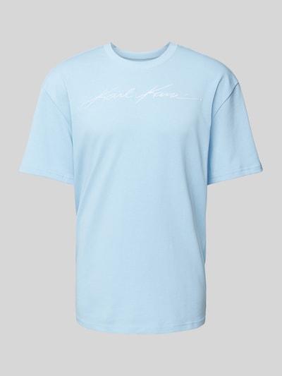 KARL KANI T-Shirt mit Label-Stitching Hellblau 2