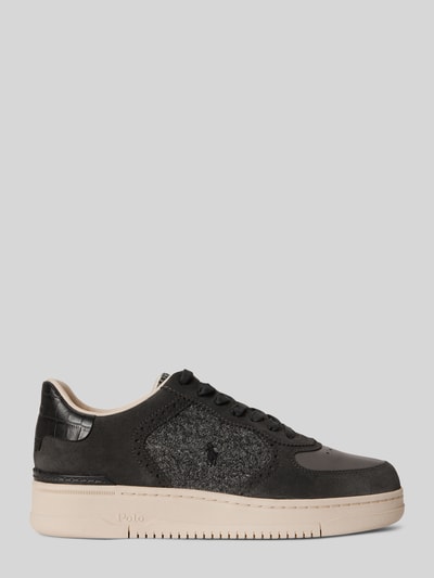 Polo Ralph Lauren Sneaker Low aus Rindsnappa mit Wollpanel Black 2