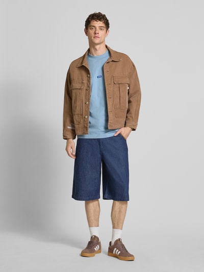 Hugo Blue T-shirt o kroju regular fit z czystej bawełny model ‘NIEROS’ Szaroniebieski 1