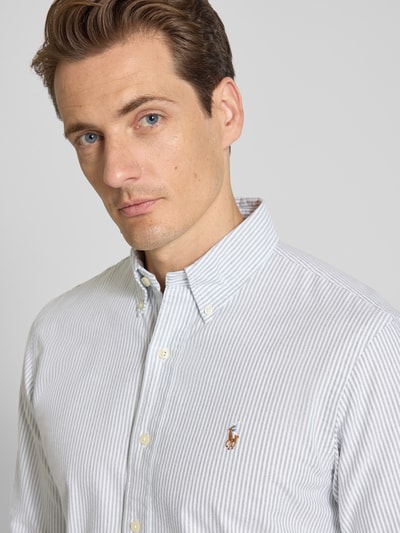 Polo Ralph Lauren Custom Fit Freizeithemd mit Button-Down-Kragen Gruen Melange 3