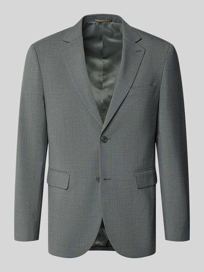 Produktfoto, Regular Fit Blazer mit Lanawoll-Anteil Modell 'Charles' von Matinique im grauen Elastischer-Material-Mix mit Reverskragen, Brusttasche, Paspeltaschen und 2-Knopfleiste, feine Struktur und glattes Futter, Kontext: Rückenlänge 75 cm, Schulterbreite 46 cm, Ärmellänge 66 cm, Herren Blazer.