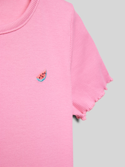 Tom Tailor T-Shirt mit Label-Stitching Pink 2