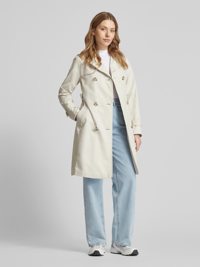 s.Oliver RED LABEL Slim Fit Trenchcoat aus Baumwoll-Mix mit Streifen-Futter Offwhite 1