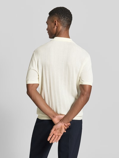 Emporio Armani Body Fit Poloshirt mit kurzem Reißverschluss Offwhite 5