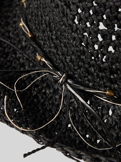 Loevenich Strohoed met hoedband en kralen Zwart - 2