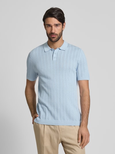 Drykorn Slim fit poloshirt met knoopsluiting, model 'TRITON' Lichtblauw - 4