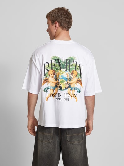 REVIEW T-Shirt mit Label-Print Pastellgelb 5