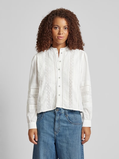 Only Relaxed fit blouse met broderie anglaise, model 'SOFI' Offwhite - 4