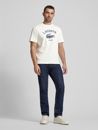 Lacoste T-Shirt mit Label-Print Offwhite 1