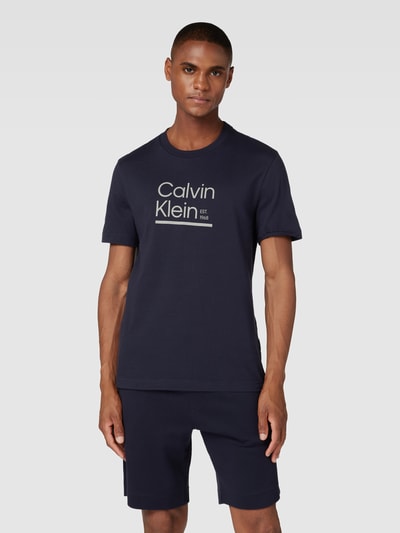 CK Calvin Klein T-Shirt aus Baumwolle mit Label-Detail Marine 4