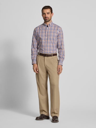 Christian Berg Men Regular Fit Freizeithemd mit Button-Down-Kragen Bordeaux 1