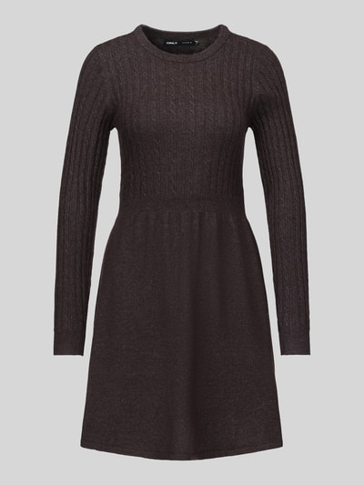 ONLY Tailliertes Strickkleid aus Viskose-Mix Modell 'FIA' Schoko 2