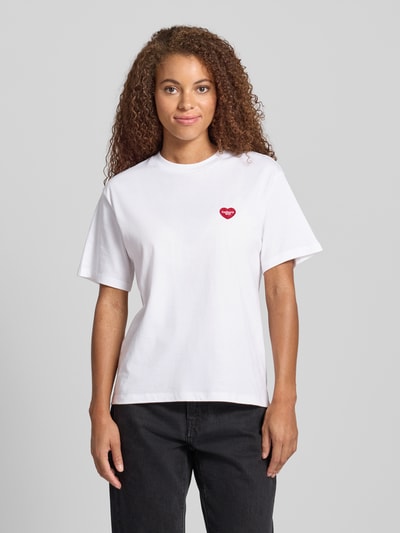 Carhartt Work In Progress T-shirt z naszywką z logo model ‘Heart II Hartt’ Biały 4