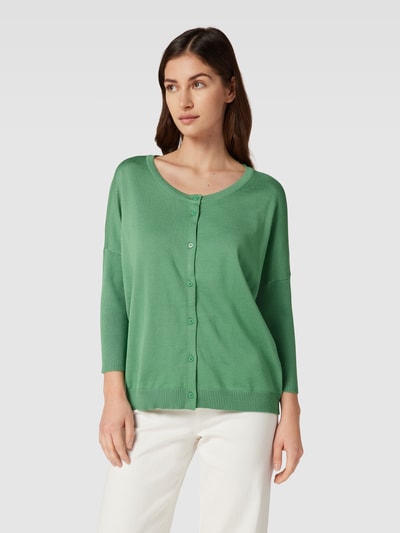 Saint Tropez Cardigan met extra brede schouders, model 'Mila' Groen - 4