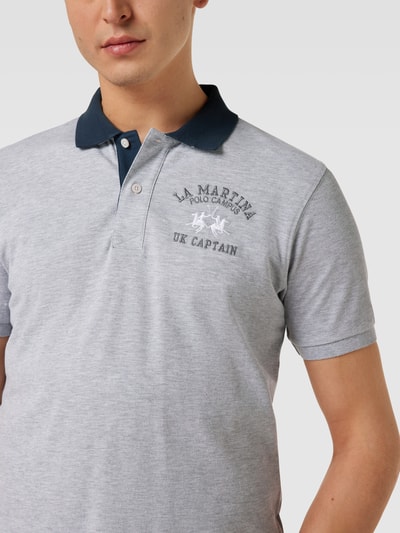 La Martina Regular fit poloshirt met logostitching Lichtgrijs - 3