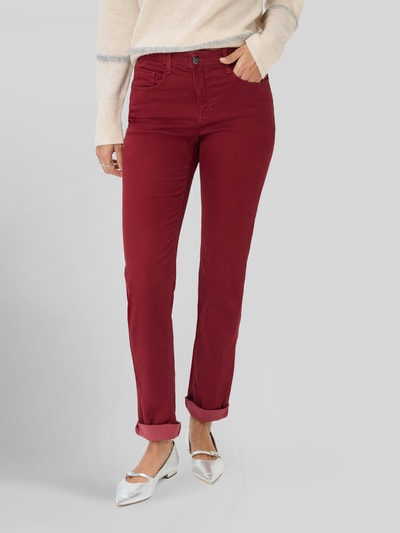 Brax Regular Fit Gerade Hose aus Lyocell-Mix mit Modal-Baumwoll-Anteil Modell 'MARY' Bordeaux 4