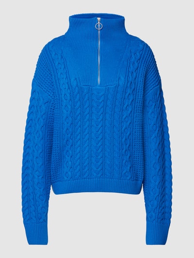 Jake*s Casual Strickpullover mit Zopfmuster Royal 2