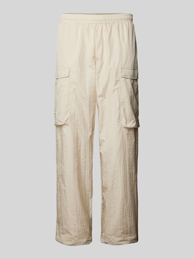 EA7 Emporio Armani Trackpants mit Pattentaschen und Logo-Print Offwhite 1