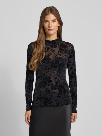 Jake*s Collection Longsleeve mit Stehkragen Black 4