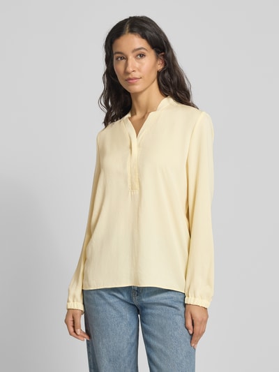 Marc Cain Regular fit blouse met V-hals Lichtgeel - 4