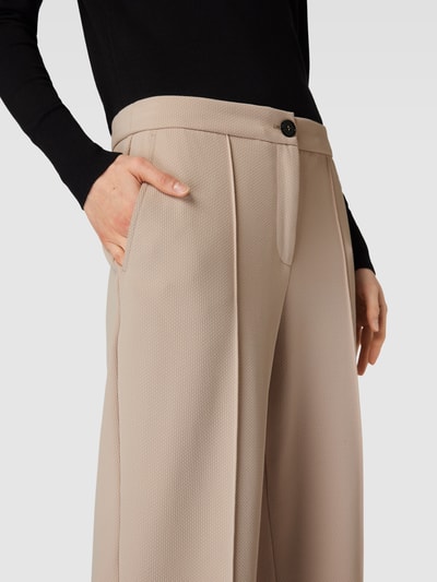 Marc Cain Cropped Hose mit Strukturmuster Modell 'WELLINGTON' Beige 3