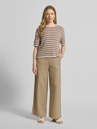 ICHI Wide Leg Pants mit Eingrifftaschen Modell 'LINNO' Taupe 1