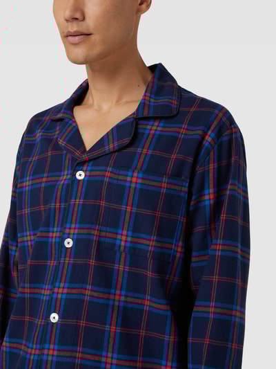 Christian Berg Men Pyjama mit Allover-Muster Marineblau 3